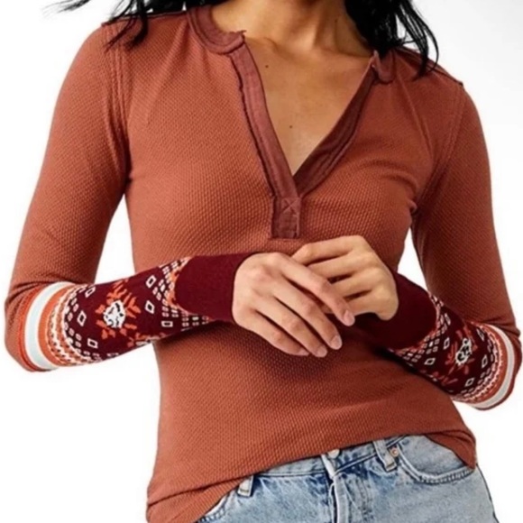 Free People Tops - Free People Mikah Layering Thermal Cuff Top NWT 🕎